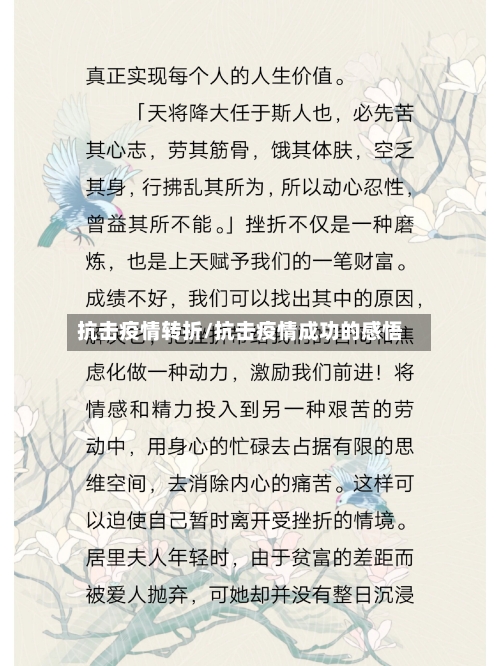 抗击疫情转折/抗击疫情成功的感悟-第3张图片