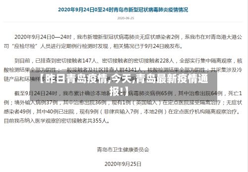 【昨日青岛疫情,今天,青岛最新疫情通报!】-第1张图片